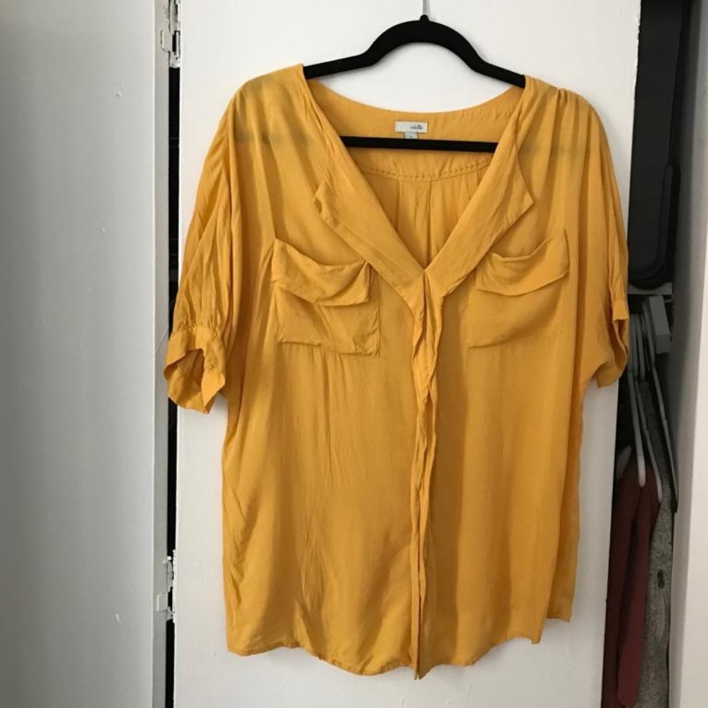 Anthro yellow blouse